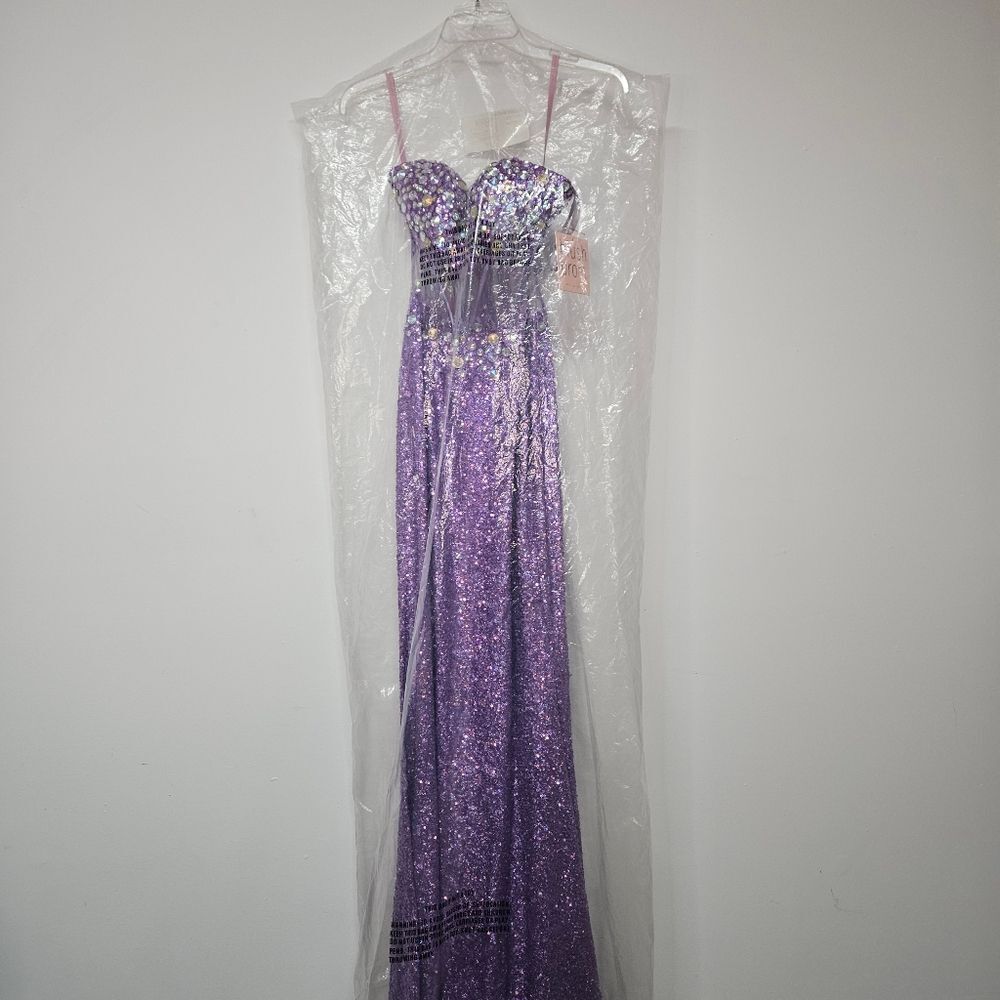 NWT Blush Prom Sequin Prom Dress Size 00 - Picture 11 of 12